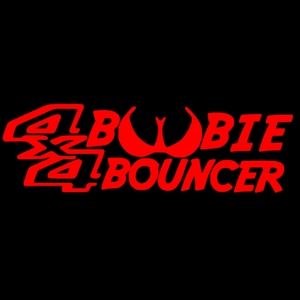 Red 6Wx2.5H 4x4 Boobie Bouncer Premium permanent vinyl decal